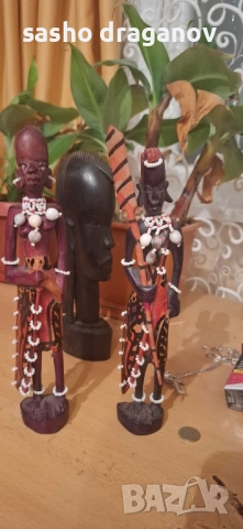 2 ръчно издялани африкански фигурки, снимка 5 - Други ценни предмети - 52500620