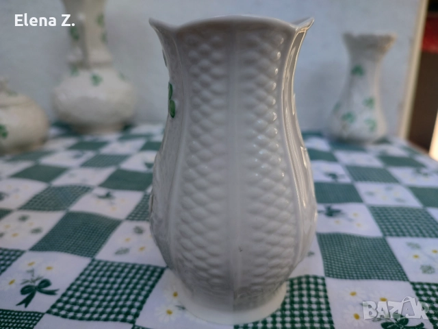 Belleek Ireland Малка Claddagh ваза, снимка 4 - Вази - 52505409