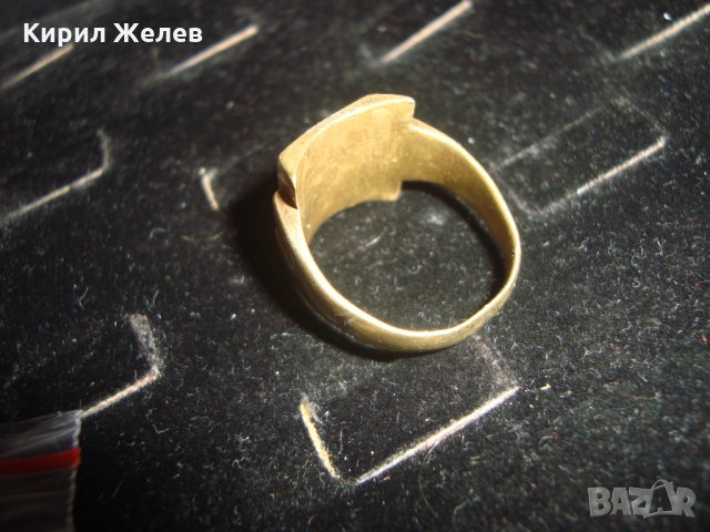 ВИНТИДЖ РЕТРО СТИЛ БРОНЗОВ МАСИВЕН КРАСИВ ПРЪСТЕН с ПОЗЛАТА 19197, снимка 6 - Антикварни и старинни предмети - 30285427