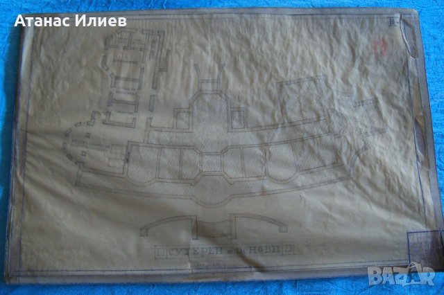 Красив стар архитектурен чертеж от преди 1944г. №6, снимка 5 - Други ценни предмети - 32149058