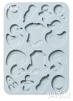 Бебешки големи биберон шише лигавник боди пате силиконов молд форма гипс шоколад фондан , снимка 4 - Форми - 34478090