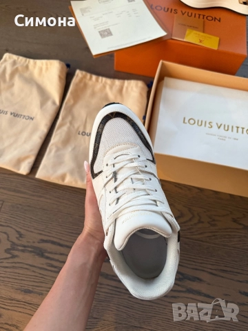 Louis Vuitton дамски сникърси маратонки обувки бели естествена кожа, снимка 7 - Маратонки - 50234415