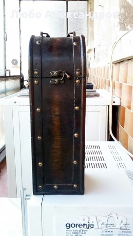 Стара дървена кутия за бутилка с месингов обков., снимка 11 - Антикварни и старинни предмети - 37628184