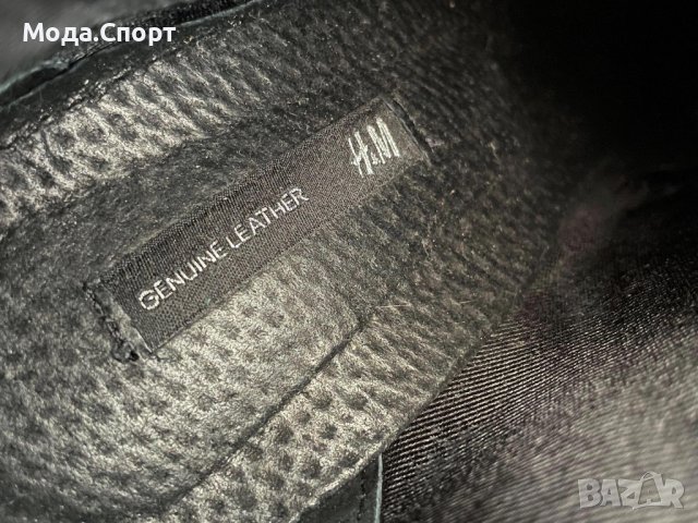 H&M Оригинални Кожени Боти Висок Ток Велур Естествена Кожа Ефект Змийска Кожа НОВО 41, снимка 4 - Дамски боти - 38737485