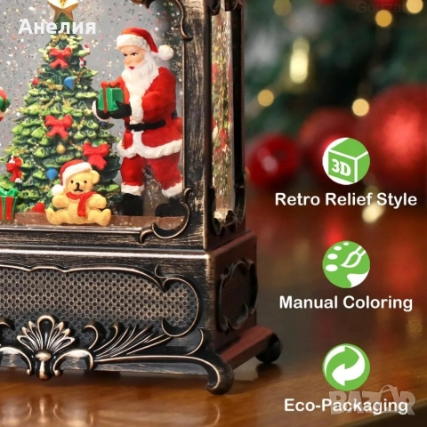 Коледен фенер Led светлина, музика и таймер, снимка 3 - Декорация за дома - 52830813