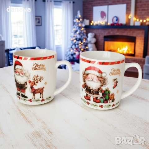 6238 Коледна чашка за кафе в подаръчна кутия, 180 мл, снимка 3 - Чаши - 52100182