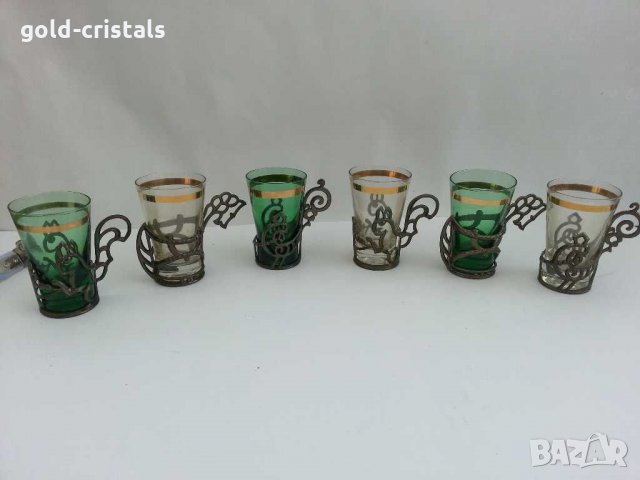Руски стакани подстакани с чашки , снимка 4 - Антикварни и старинни предмети - 29913183
