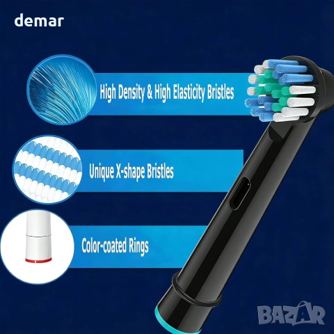 Комплект от 8 глави за четка за зъби Oral-B Pro100 Vitality Plus Pro 700 300 2000, снимка 4 - Други - 54117938