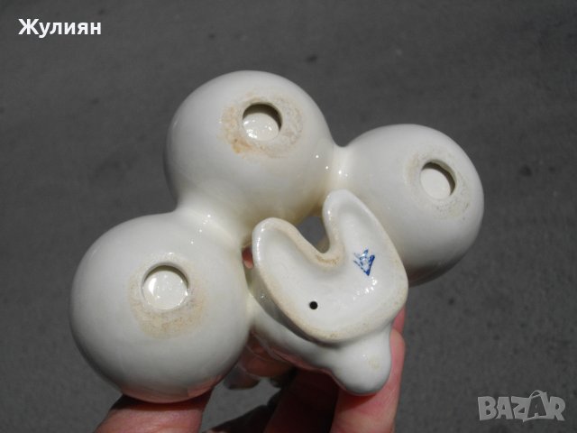 СТАР ПОРЦЕЛАН GOEBEL ЗАЙЧЕ ПОСТАВКА ЗА ЯЙЦА, снимка 6 - Антикварни и старинни предмети - 40527161