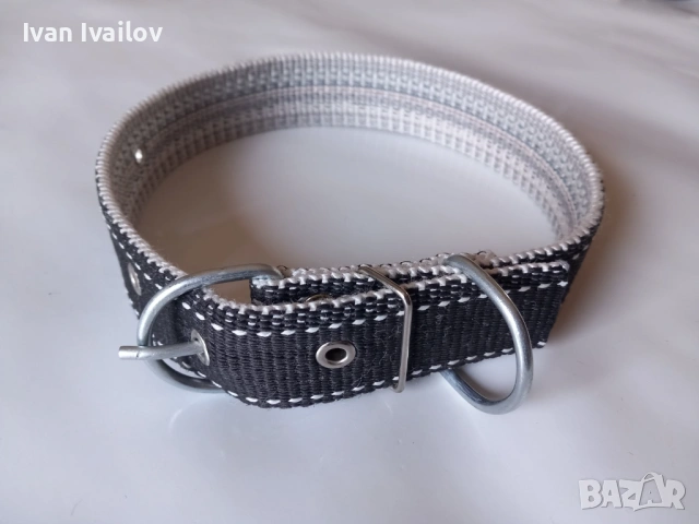 Черна текстилна каишка 70см за куче – ширина 4см