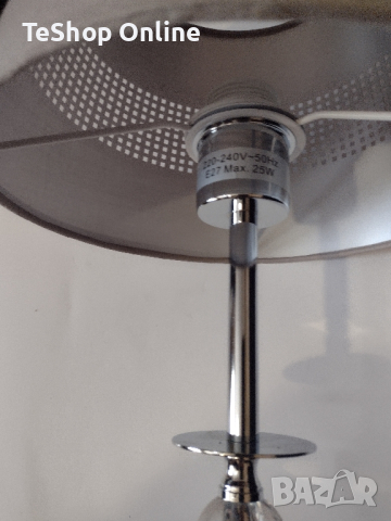 Нощна лампа кристална стойка Е27 макс 25 вата, снимка 4 - Настолни лампи - 44667569