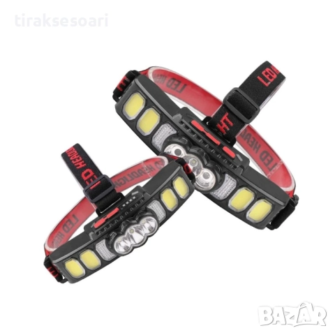 LED Мощен Диоден челник с 6 режима и сензор за движение, водоустойчив, снимка 2 - Аксесоари и консумативи - 52392446