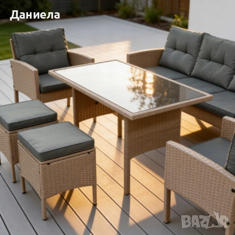 Комплект градински мебели от техноратан - перфектен кът за релакс, снимка 3 - Градински мебели, декорация  - 53891863