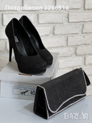 Черни официални бални обувки, снимка 2 - Дамски обувки на ток - 35644026