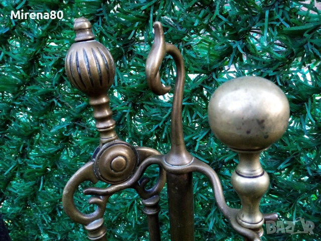 Винтидж комплект за камина, снимка 2 - Антикварни и старинни предмети - 52529285