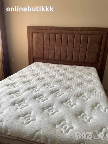 Боксспринг тапицирано легло с матрак и топер с модерен дизайн с място за съхранение , снимка 2 - Спални и легла - 42678950