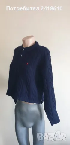 POLO Ralph Lauren Cable Wool / Cashmere Polo Shirt Oversize Womens Size M НОВО! ОРИГИНАЛ! Дамски Пул, снимка 10 - Блузи с дълъг ръкав и пуловери - 47852629