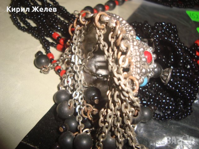 ТУАРЕГСКА ТЮРКОАЗЕНА САЧАНЕНА ОГЪРЛИЦА ТРАДИЦИОНЕН НАЦИОНАЛЕН НАКИТ с ХИЛЯДИ МЪНИСТА и КОРАЛ 15202, снимка 11 - Колиета, медальони, синджири - 30711707