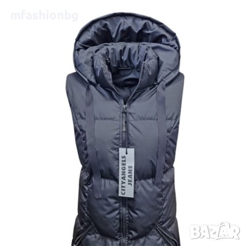 Дамски дълги елеци City Angels Jeans с качулка, снимка 6 - Елеци - 40742232