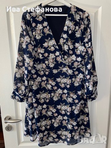 Нова елегантна феерична есенна ежедневна рокля флорален десен нежни цветя , снимка 4 - Рокли - 42405202