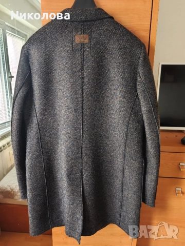 ПАЛТО TEODOR С ВЪНШНИ ДЖОБОВЕ КАФЯВ МЕЛАНЖ, снимка 2 - Палта - 52183368