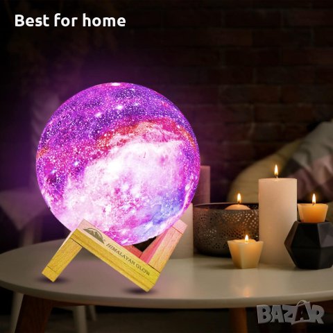 3D Galaxy Moon Lamp акумулаторна ЛЕД лампа с дистанционно