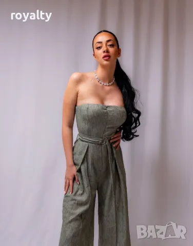 Стилен зелен дамски гащеризон , снимка 3 - Гащеризони - 50049141