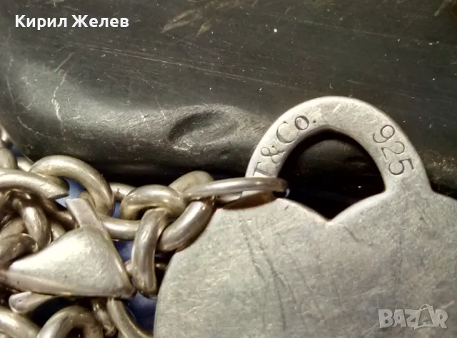 TIFFANY & Co. ШАРМАНТНО БУТИКОВО СРЕБЪРНО КОЛИЕ ЧОКЪР ЛАНЕЦ СРЕБРО 925 ТИФАНИ с БЯЛА ПОЗЛАТА 50058, снимка 10 - Колиета, медальони, синджири - 49346873