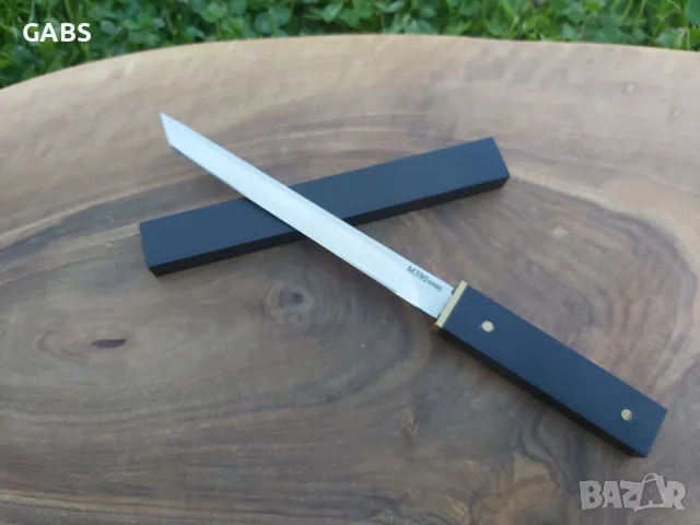 Къс японски нож М390 с кания, снимка 2 - Ножове - 50080464