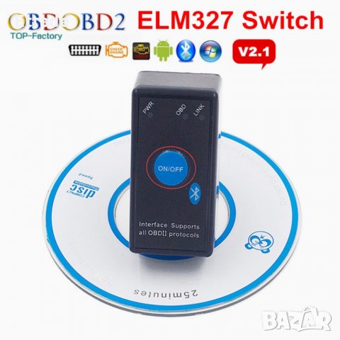 Bluetooth скенер за диагностика v2.1, ELM 327, Android, PC, снимка 2 - Аксесоари и консумативи - 32032532