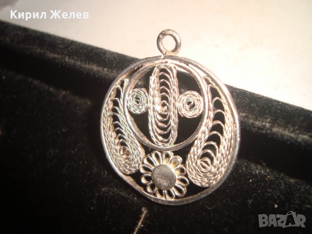 СРЕБЪРЕН ФИЛИГРАНЕН СТАРИНЕН МЕДАЛЬОН с ФАСЕТИРАН КРИСТАЛ РЪЧНА ИЗРАБОТКА 19532, снимка 8 - Антикварни и старинни предмети - 31576290