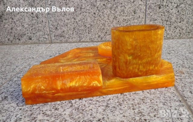 Стар Десктоп от Български Каталин Бюро Писалище Тежък, снимка 8 - Антикварни и старинни предмети - 51797264