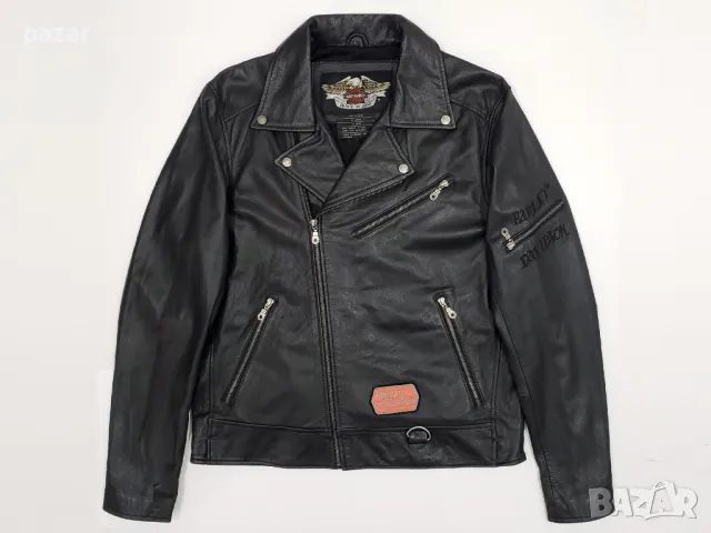 HARLEY DAVIDSON Харли Оригинално Кожено Рокерско Яке Рокерия L-XL, снимка 2 - Якета - 48339226