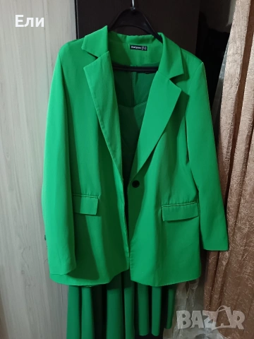 Рокля и сако в зелено, снимка 5 - Сака - 53056734