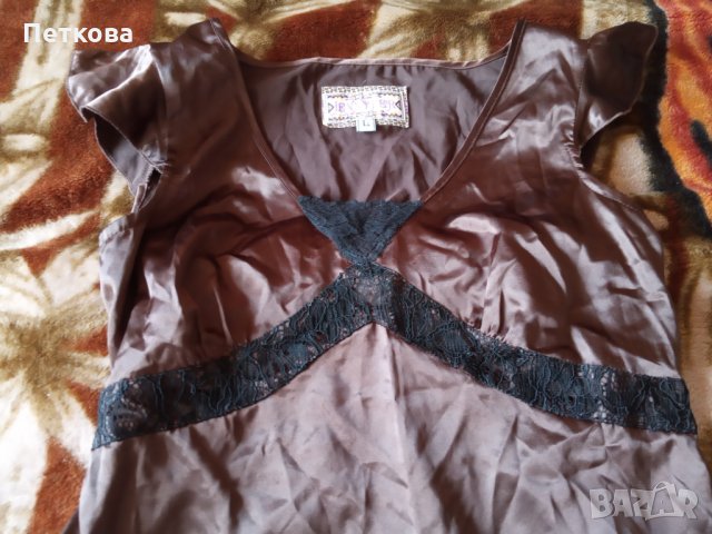 Сатенена блуза, снимка 4 - Тениски - 29491070