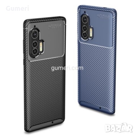  Motorola Moto Edge + Карбонов удароустойчив гръб , снимка 4 - Калъфи, кейсове - 30460348