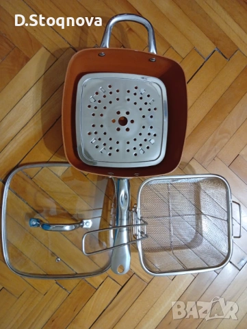 Нов Дълбок тиган за Здравословно готвене -Copper Chef(Комплект от 4 части), снимка 4 - Прибори за хранене, готвене и сервиране - 54252147