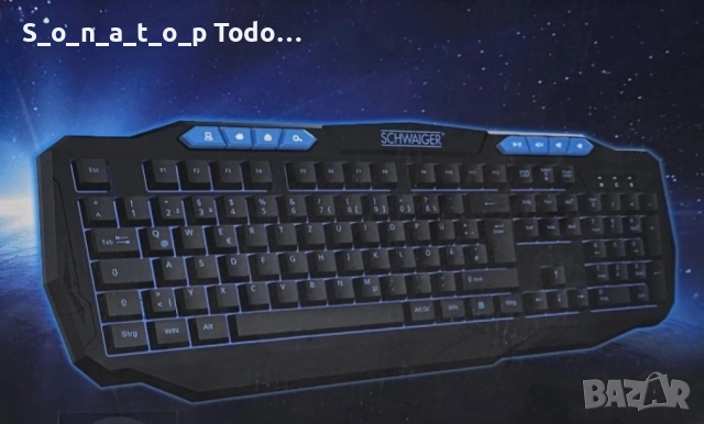 Гейминг клавиатура със синя подстветка GT200, снимка 2 - Клавиатури и мишки - 51436345