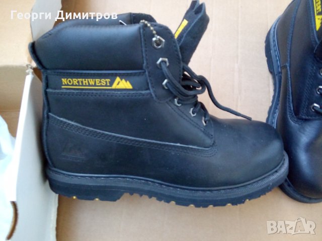 мъжки обувки за работа нови, кожа, NORTHWEST TERRITORY - N 42 черни, подметка Goodyear, снимка 2 - Мъжки боти - 31347939