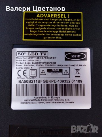 телевизор     BLAUPUNKT 50/ 211Т - GB- 5G  на части, снимка 1