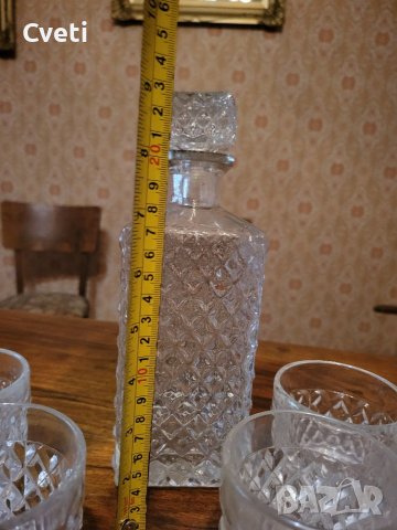 Кристален комплект шише и чаши, снимка 7 - Сервизи - 38039428