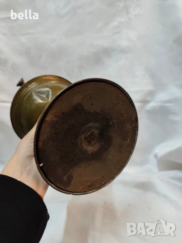 Стара антикварна месингова газена лампа – Маркировка „Пеперуда“ (Marquette), XIX век., снимка 5 - Антикварни и старинни предмети - 54214936