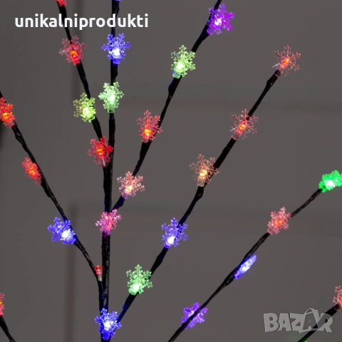 коледно дръвче 150см с LED лампички 85 звездички многоцветна светлина , снимка 3 - Лед осветление - 52265318