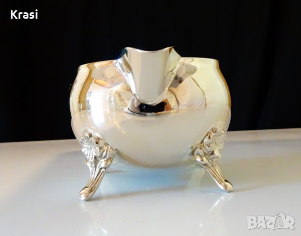  Посребрена бронзова каничка,сосиера, снимка 2 - Антикварни и старинни предмети - 29923070