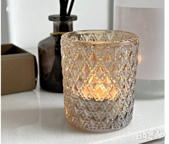 Комплект 12 броя стъклени свещници , снимка 4 - Други стоки за дома - 54130079