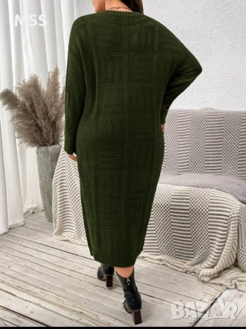 Зимна плетена рокля, снимка 2 - Рокли - 52646382