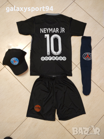 Neymar 10 + Калци PSG Black Детски Черен Екип сезон 22 Комплект Неймар, снимка 5 - Футбол - 36561641