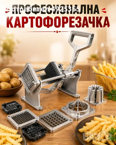 Професионални картофорезачки – 2 модела с комплект ножове, снимка 5 - Обзавеждане на кухня - 55749705