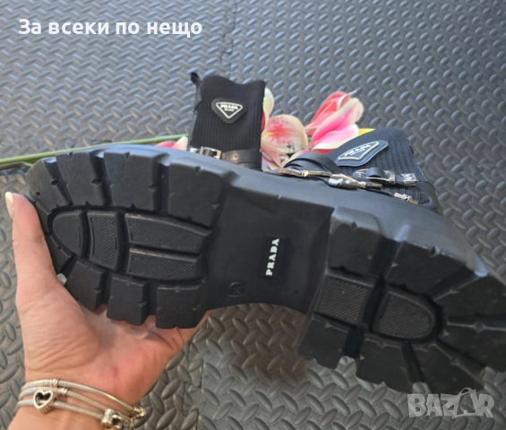 Prada Дамски Черни Боти Тип Чорап Прада Код VL-160, снимка 7 - Дамски боти - 52224697