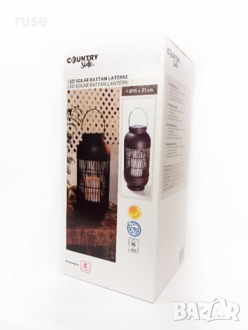 НОВ! Led ратанов соларен фенер , снимка 3 - Градински мебели, декорация  - 37547566